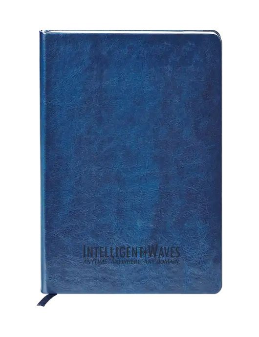 Fabrizio Blue Hard Cover 5.75 x 8.3 Journal w/Intelligent Waves Logo