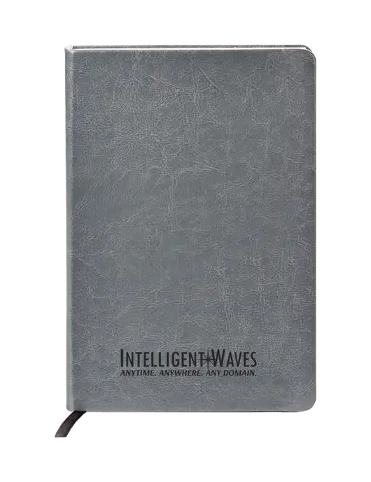 Fabrizio Grey Hard Cover 5.75 x 8.3 Journal w/Intelligent Waves Logo