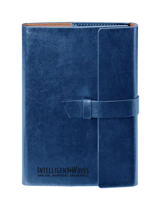 Fabrizio Blue 6.875 x 9.56 Portfolio w/Intelligent Waves Logo