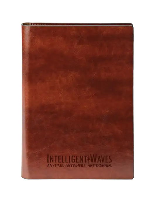 Fabrizio Brown 7 x 9.625 Padfolio & Notepad w/Intelligent Waves Logo