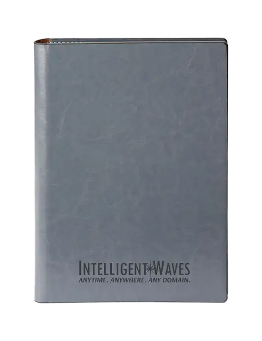 Fabrizio Grey 7 x 9.625 Padfolio & Notepad w/Intelligent Waves Logo