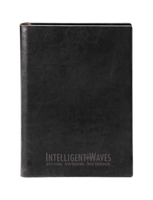 Fabrizio Black 7 x 9.625 Padfolio & Notepad w/Intelligent Waves Logo