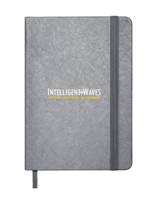 Granite Dark Grey Hardcover Journal, 5.62 X  8.37 w/Intelligent Waves Logo