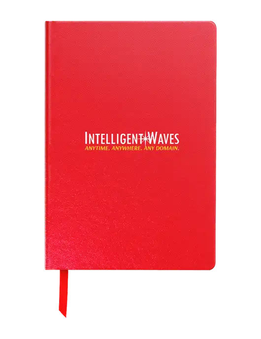 Achieve Red Hardcover Journal, 5.5 x 8.37 w/Intelligent Waves Logo