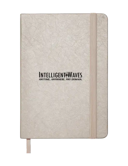 Granite Light Grey Hardcover Journal, 5.62 X  8.37 w/Intelligent Waves Logo