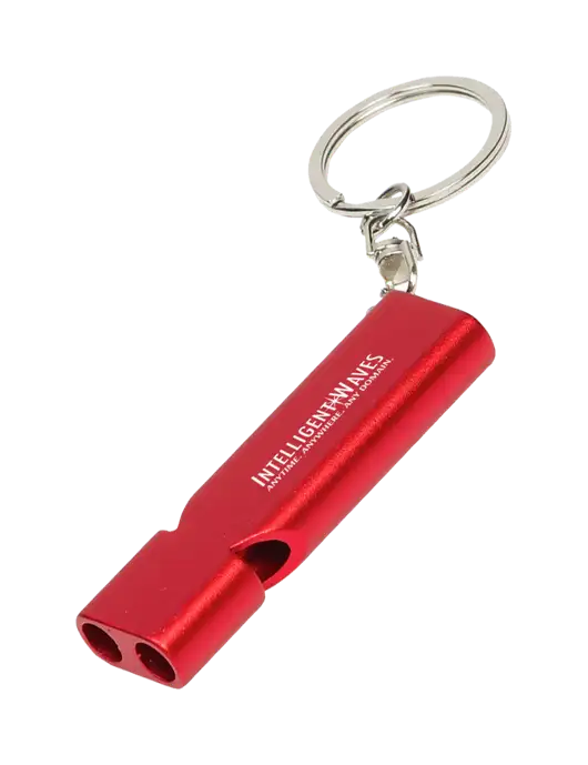 Quick Alert Red Safety Whistle w/Intelligent Waves Logo