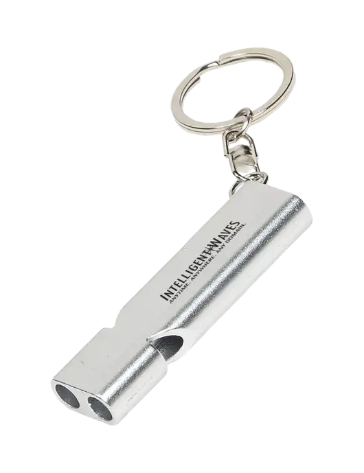 Quick Alert Silver Safety Whistle w/Intelligent Waves Logo