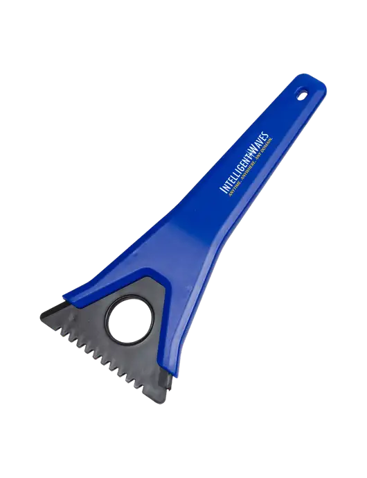 TriBlade Blue Windshield Scraper w/Intelligent Waves Logo