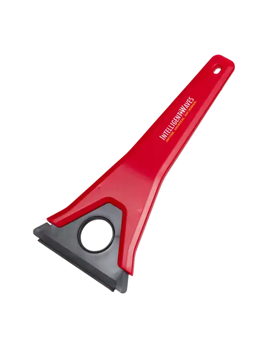 TriBlade Red Windshield Scraper w/Intelligent Waves Logo