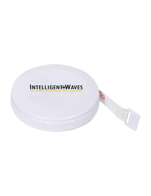 White Round Tape Measure w/Intelligent Waves Logo