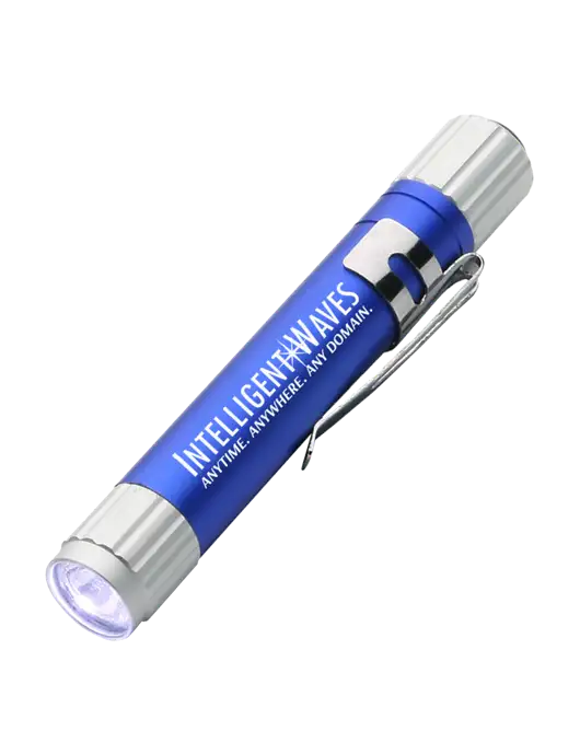 Blue Aluminum LED Penlight w/Intelligent Waves Logo