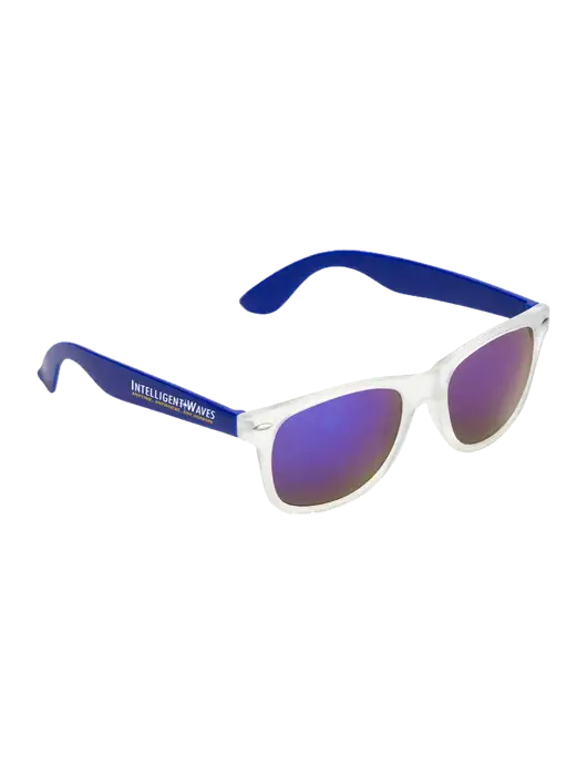 Key West Blue Mirrored Sunglasses w/Intelligent Waves Logo