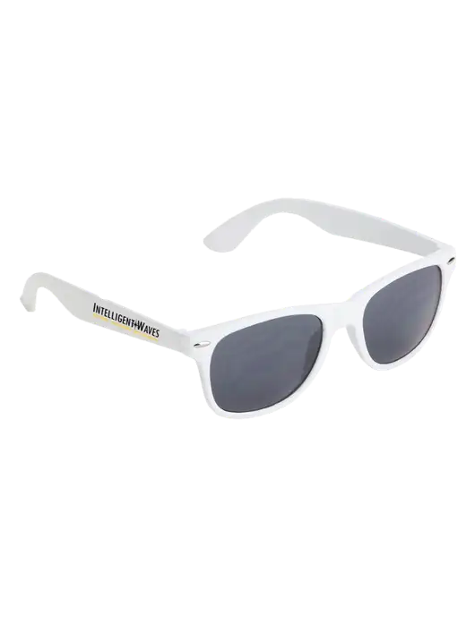 Daytona White Sunglasses w/Intelligent Waves Logo