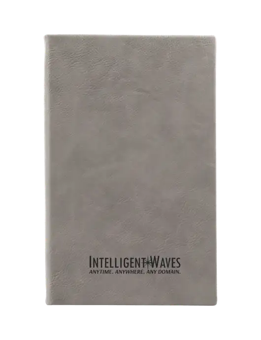 Grey Leatherette 5.25 x 8.25 Journal w/Intelligent Waves Logo