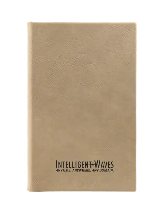 Tan Leatherette 5.25 x 8.25 Journal w/Intelligent Waves Logo