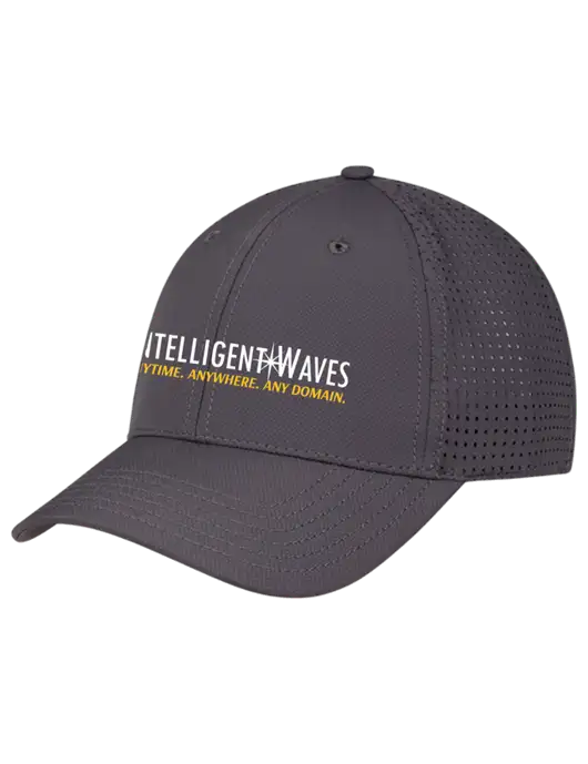 Charcoal Performance Stretchable Cap Hook & Loop w/Intelligent Waves Logo