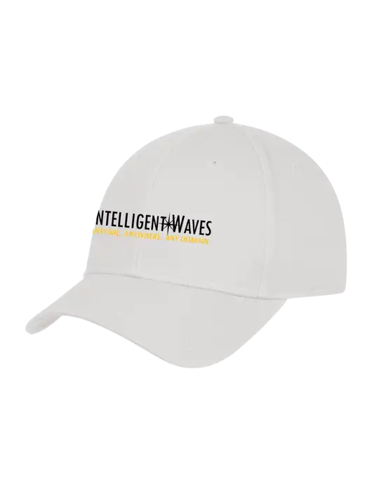 White Structured Cap Hook & Loop w/Intelligent Waves Logo