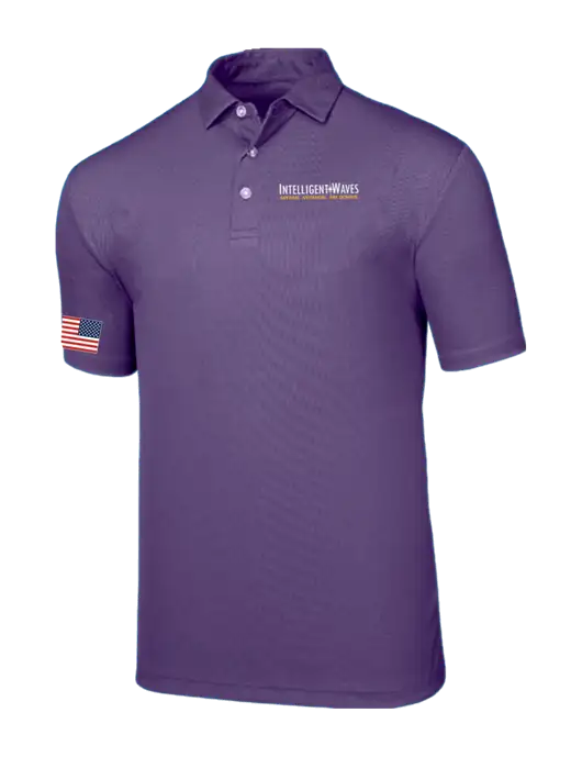 Callaway Birdseye Purple Polo w/Intelligent Waves Logo, US Flag Logo