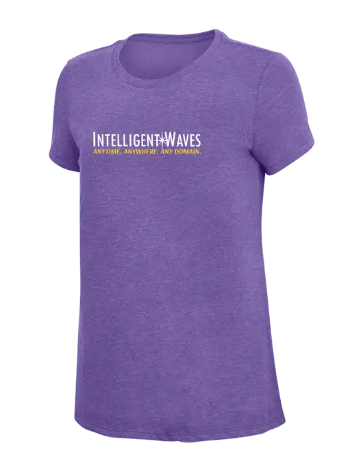 Womens Simply Soft Purple Frost 4.5oz  Poly/Combed Ring Spun Cotton T-Shirt w/Intelligent Waves Logo