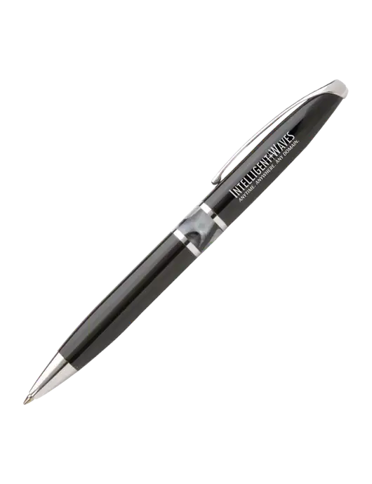 Illusion Black Pen - Black Ink w/Intelligent Waves Logo