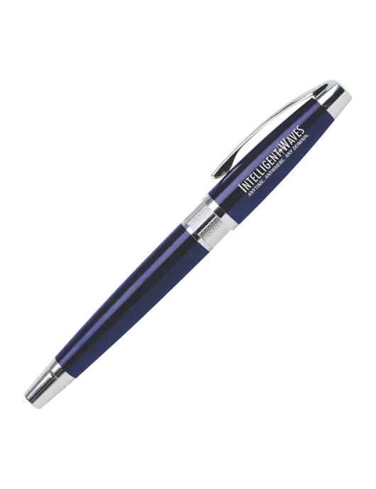 Masscotti Navy Rollerball Pen - Black Ink w/Intelligent Waves Logo