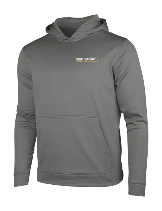 Dark Smoke Grey Sport-Wick Fleece Hooded Pullover w/Intelligent Waves Logo