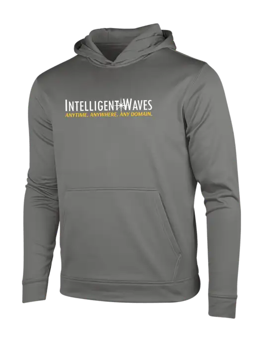 Dark Smoke Grey Sport-Wick Fleece Hooded Pullover w/Intelligent Waves Logo