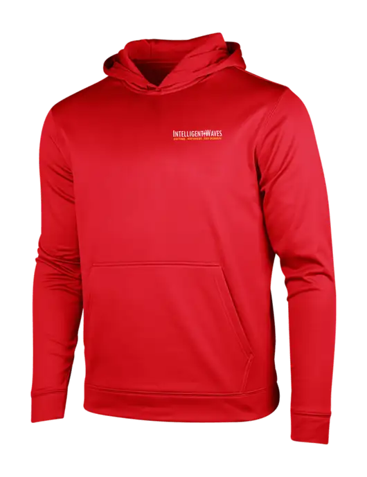 Deep Red Sport-Wick Fleece Hooded Pullover w/Intelligent Waves Logo