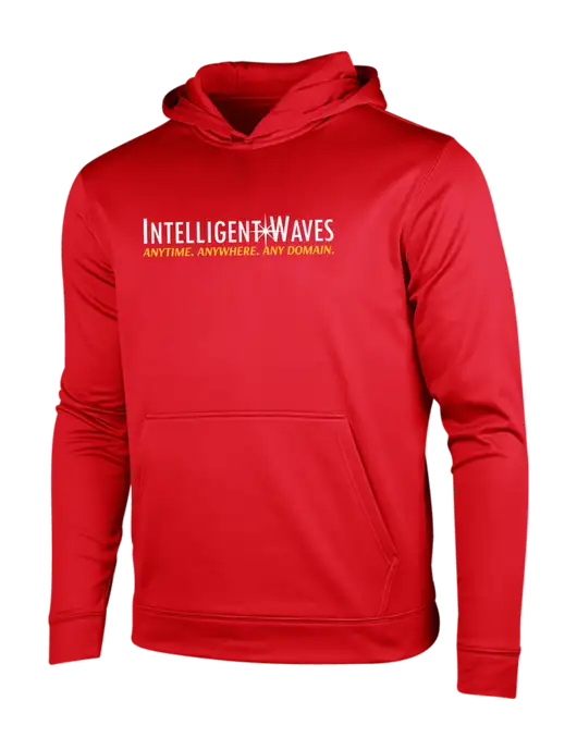 Deep Red Sport-Wick Fleece Hooded Pullover w/Intelligent Waves Logo