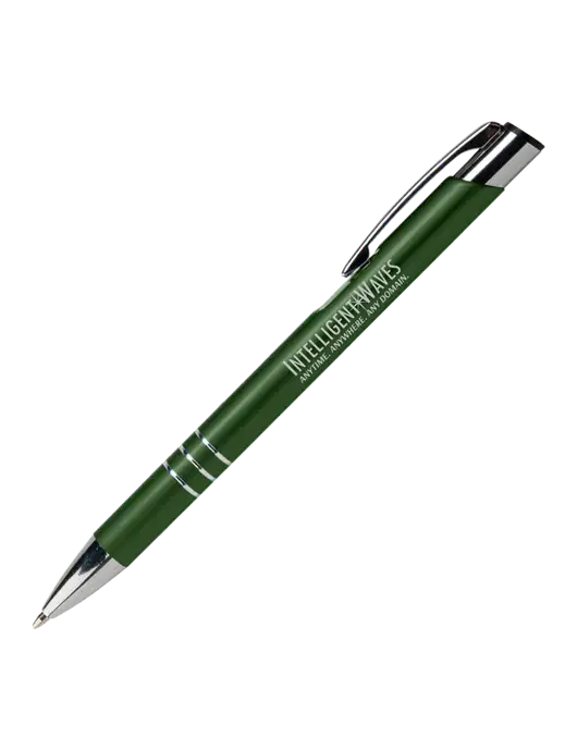 Laurent Green Pen - Black Ink w/Intelligent Waves Logo