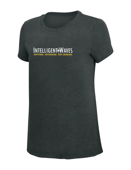 Womens Simply Soft Black Frost 4.5oz Poly/Combed Ring Spun Cotton T-Shirt w/Intelligent Waves Logo