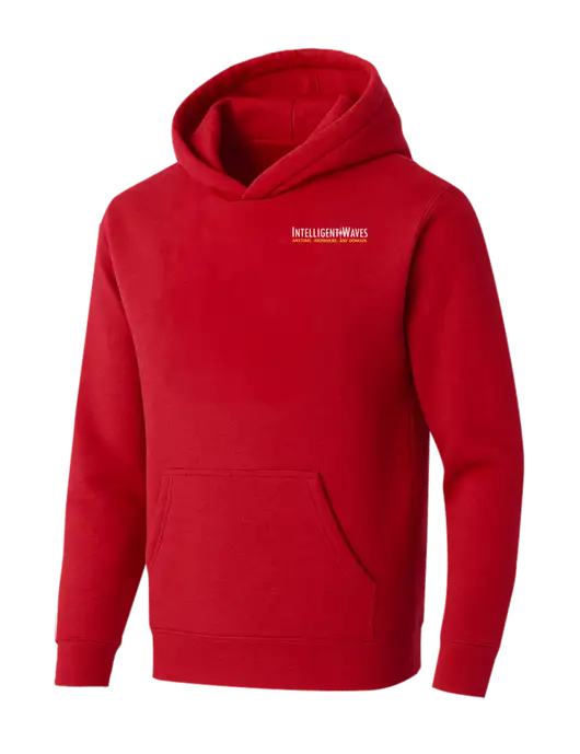 BELLA+CANVAS Red Sponge Fleece Pullover Hoodie w/Intelligent Waves Logo