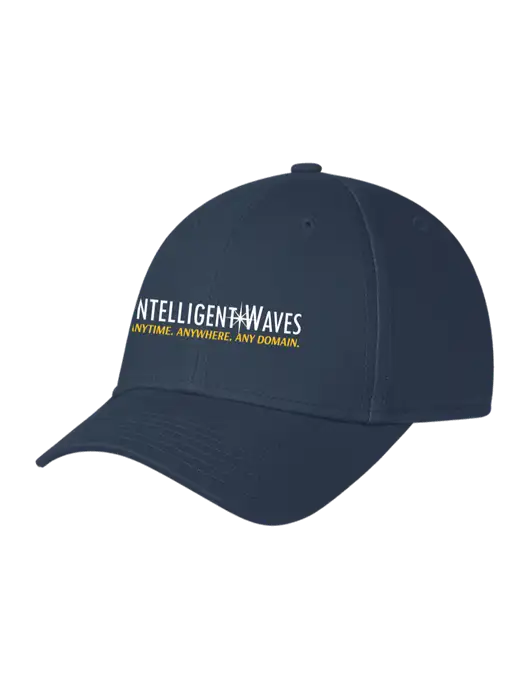 Navy Structured Cap Hook & Loop w/Intelligent Waves Logo