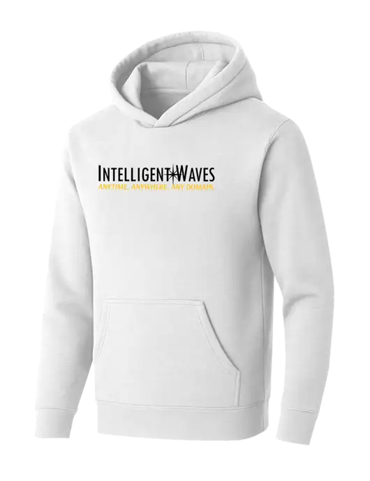 BELLA+CANVAS Heathered White Sponge Fleece Pullover Hoodie w/Intelligent Waves Logo