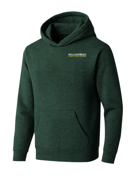 BELLA+CANVAS Heather Forest Sponge Fleece Pullover Hoodie w/Intelligent Waves Logo