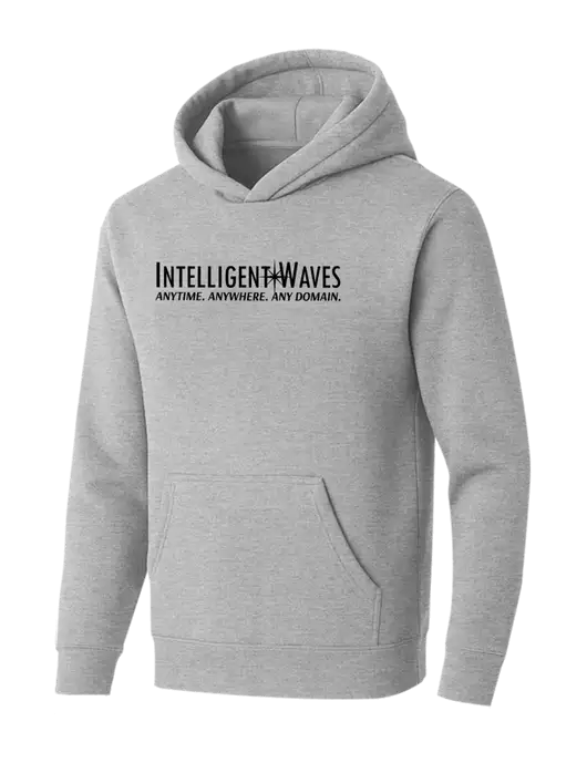 BELLA+CANVAS Light Grey Heather Sponge Fleece Pullover Hoodie w/Intelligent Waves Logo