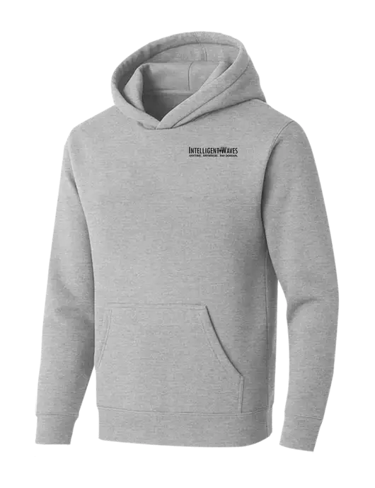 BELLA+CANVAS Light Grey Heather Sponge Fleece Pullover Hoodie w/Intelligent Waves Logo