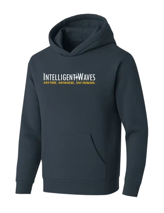 BELLA+CANVAS Dark Grey Sponge Fleece Pullover Hoodie w/Intelligent Waves Logo