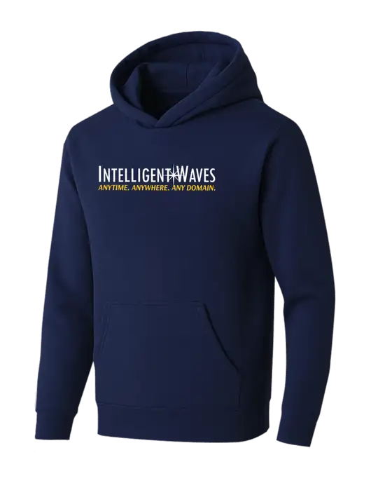 BELLA+CANVAS Navy Sponge Fleece Pullover Hoodie w/Intelligent Waves Logo
