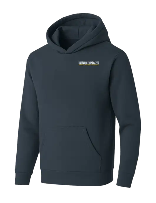 BELLA+CANVAS Dark Grey Sponge Fleece Pullover Hoodie w/Intelligent Waves Logo