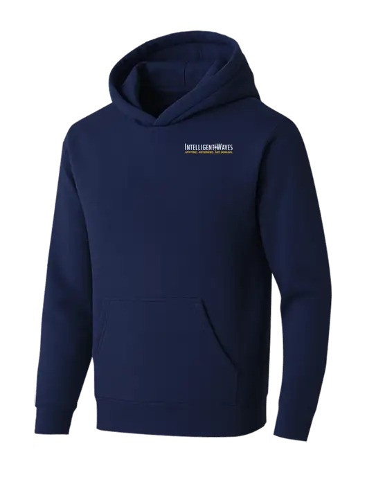 BELLA+CANVAS Navy Sponge Fleece Pullover Hoodie w/Intelligent Waves Logo