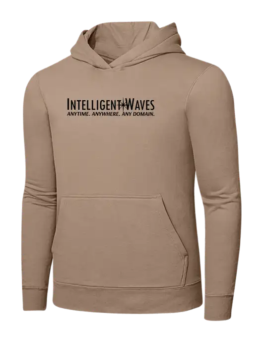 Sand 7.8. oz Ring Spun Hooded Sweatshirt w/Intelligent Waves Logo