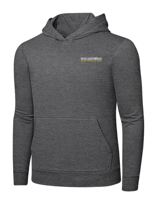Graphite Heather 7.8. oz Ring Spun Hooded Sweatshirt w/Intelligent Waves Logo