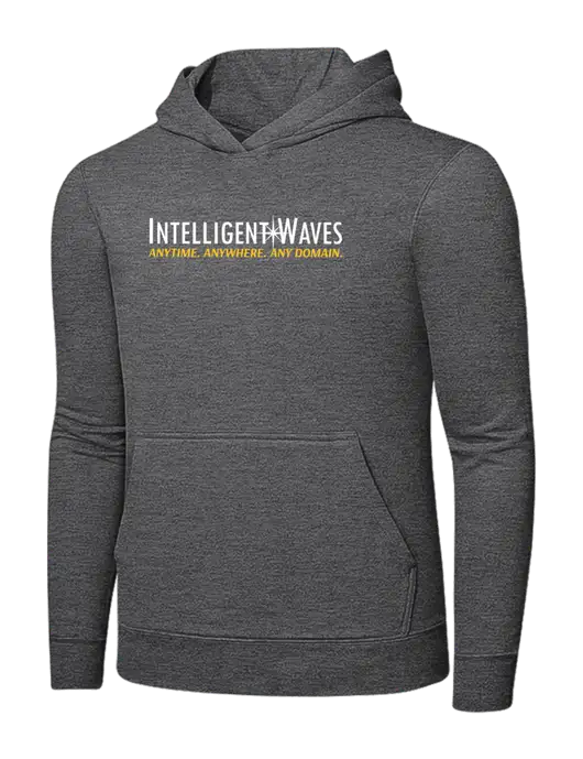 Graphite Heather 7.8. oz Ring Spun Hooded Sweatshirt w/Intelligent Waves Logo