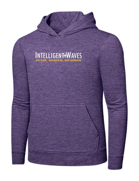 Heather Purple 7.8. oz Ring Spun Hooded Sweatshirt w/Intelligent Waves Logo