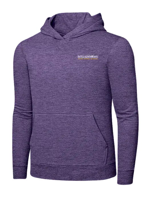 Heather Purple 7.8. oz Ring Spun Hooded Sweatshirt w/Intelligent Waves Logo