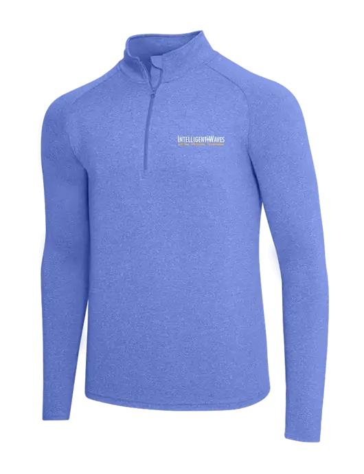 Royal Heather Sport Wick Stretch 1/4 Zip Pullover w/Intelligent Waves Logo