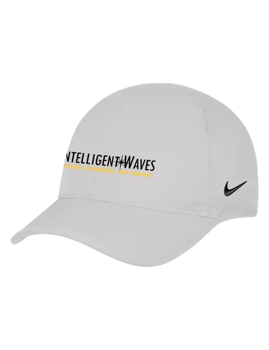 Nike White Featherlight Cap w/Intelligent Waves Logo