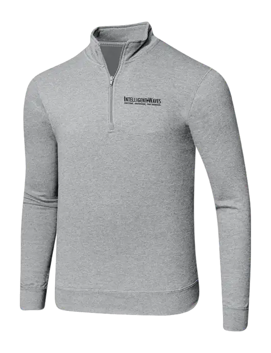 Light Heather Grey 8.5 oz Ring Spun 1/4 Zip Pullover Sweatshirt w/Intelligent Waves Logo