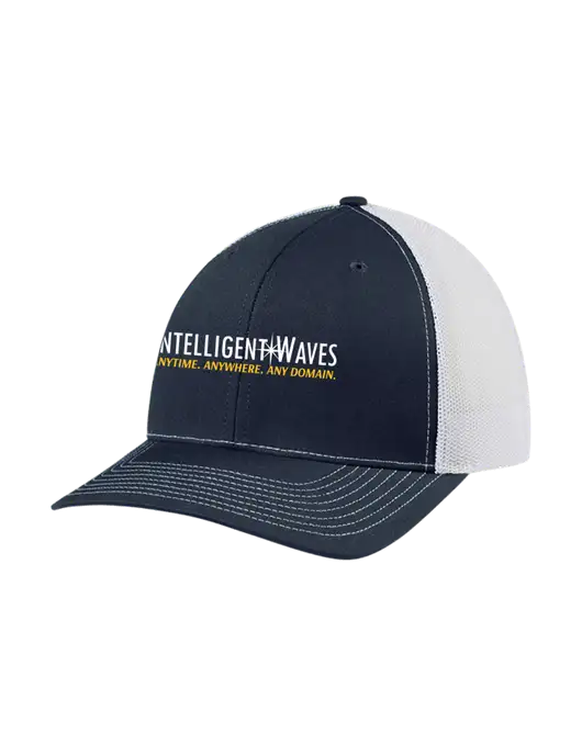Richardson Adjustable Snapback Original 112 Trucker Cap Navy w/White Mesh w/Intelligent Waves Logo